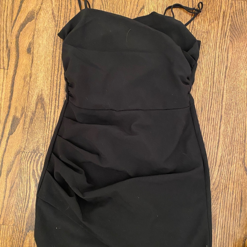 black mini dress